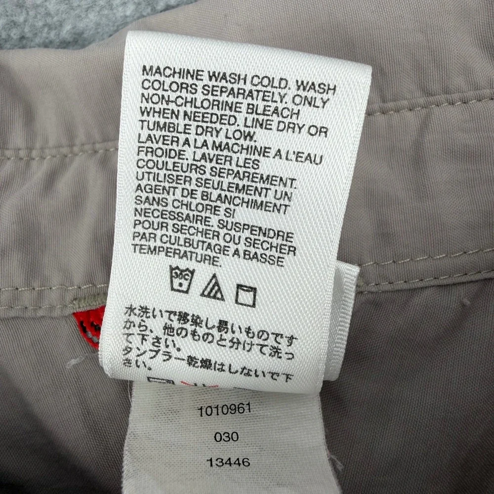 The North Face Mens Long Sleeve Hiking Shirt Tan Nylon Button Down Large